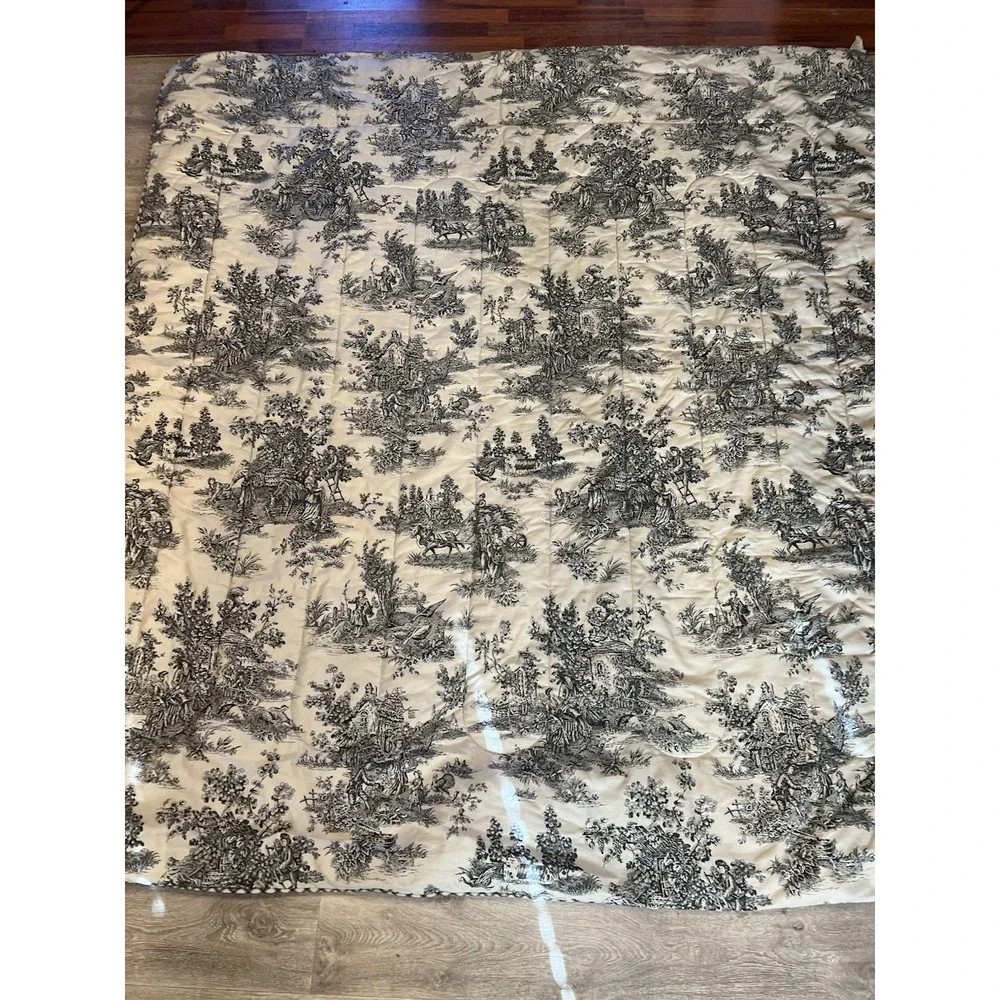 Waverly Garden Room Queen French Country Toile Reversible Comforter 7pc Set